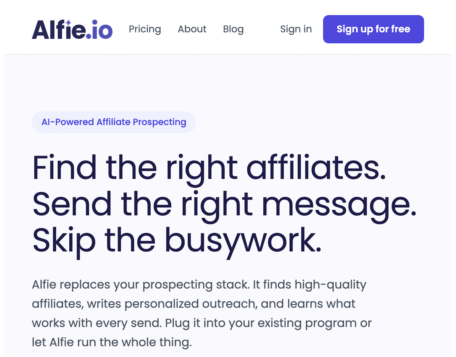 Alfie.io platform interface